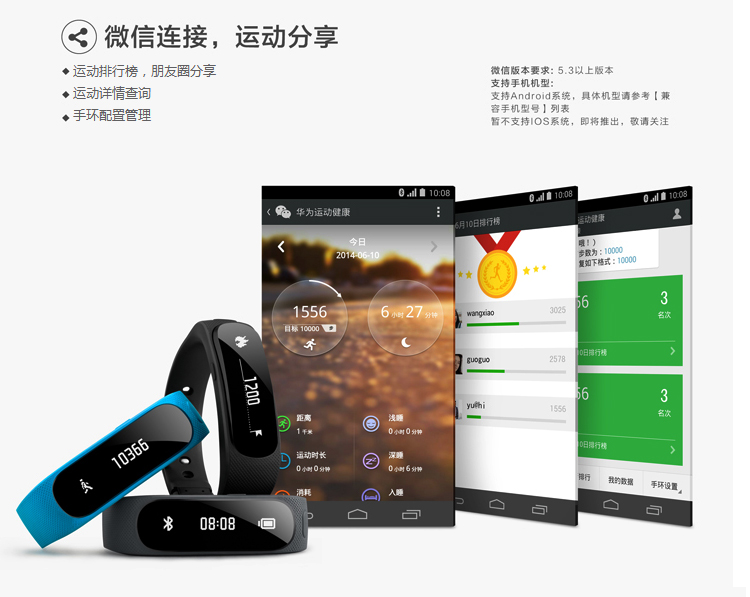 华为（Huawei）荣耀手环TalkBank B1